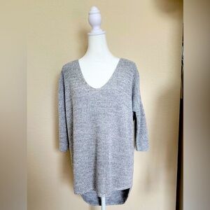 Express Light Gray V-Neck Sweater